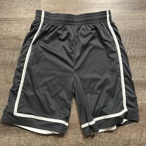 Badger kids reversible gray/white 2in 1  basketball athletic shorts size medium